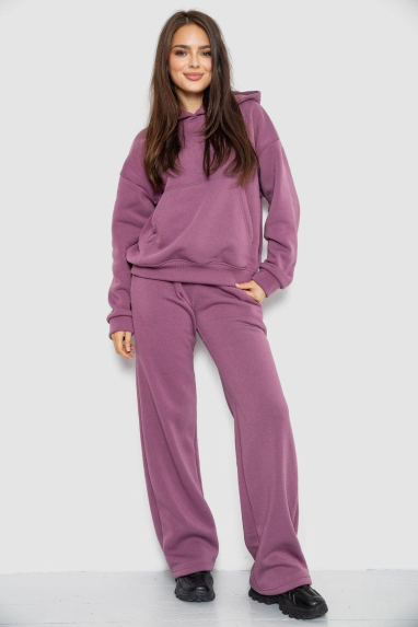 Спортивний костюм жіночий на флісі, колір сливовий, 241R2001-2 XL