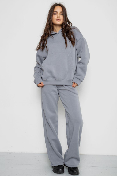 Спортивний костюм жіночий на флісі, колір сірий, 241R2001-2 XL, 50, XL