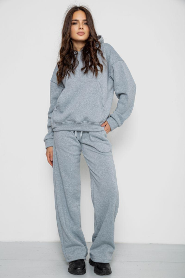 Спортивний костюм жіночий на флісі, колір світло-сірий, 241R2001-2 XL, 50, XL