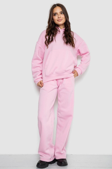 Спортивний костюм жіночий на флісі, колір рожевий, 241R2001-2 XL, 50, XL