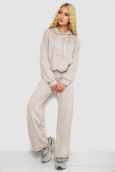 Спортивний костюм жіночий, колір світло-бежевий, 241R2001-11 XL, 50, XL