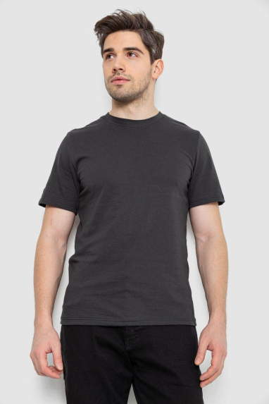 Футболка чоловіча з принтом, колір темно-сірий, 241R1907 XL, 50, XL