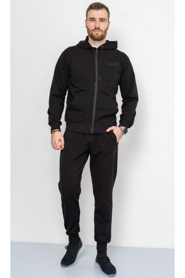 Спорт костюм чоловічий демісезонний, колір чорний, 241R175 XXXL, 54, XXXL