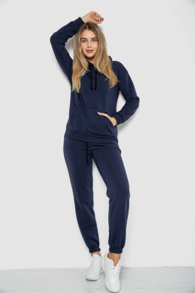 Спорт костюм жіночий на флісі, колір темно-синій, 241R1530 XL, 50, XL