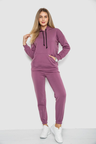 Спорт костюм жіночий на флісі, колір сливовий, 241R1530 XL, 50, XL