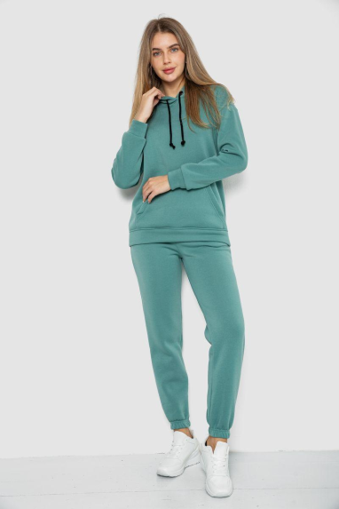 Спорт костюм жіночий на флісі, колір оливковий, 241R1530 XL, 50, XL