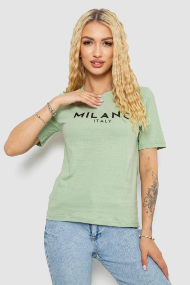 Футболка жіноча з принтом, колір оливковий, 241R134 XXL