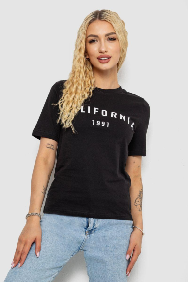 Футболка жіноча з принтом 241R130, колір чорний, 241R131 XXL