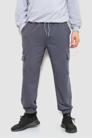 Спортивні штани чоловічі двонитка, колір сірий, 241R0651-1 XL, 50, XL