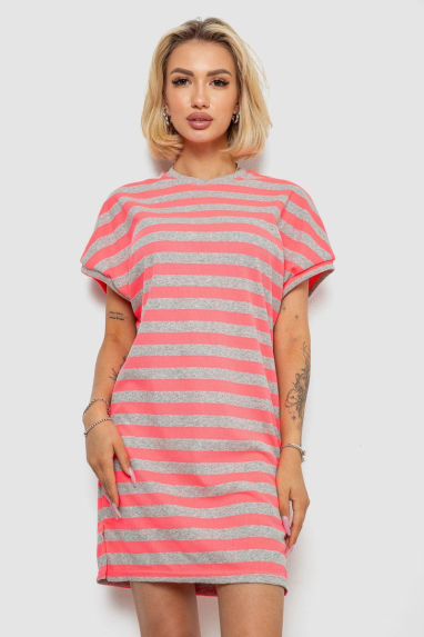 Туніка в смужку, колір рожевий, 238R801 XL, 50, XL