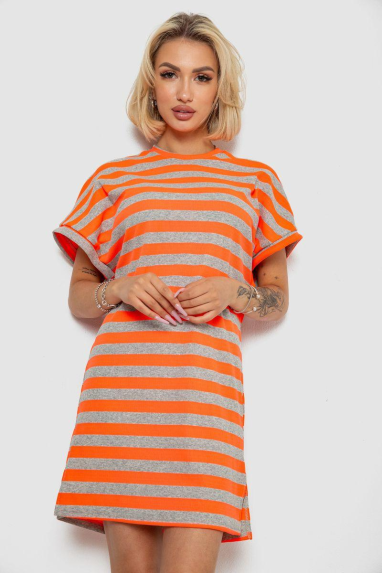 Туніка в смужку, колір помаранчевий, 238R801 XL, 50, XL