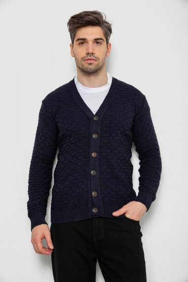 Кофта чоловіча на ґудзиках, колір темно-синій, 238R7783 XL, 50, XL
