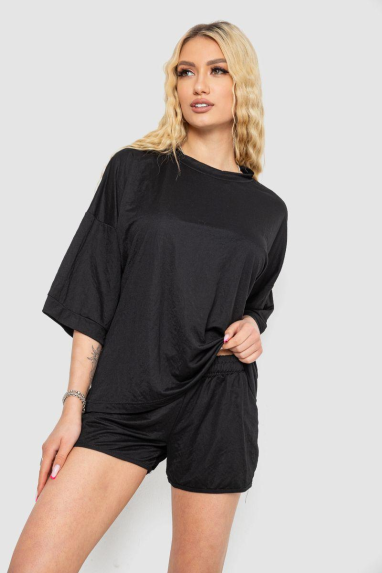 Костюм жіночий повсякденний, колір чорний, 238R6628 Ager, XL, 50, XL