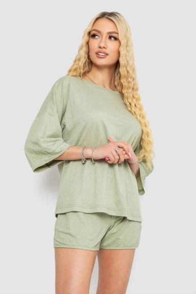 Костюм жіночий повсякденний, колір оливковий, 238R6628 Ager, XL, 50, XL