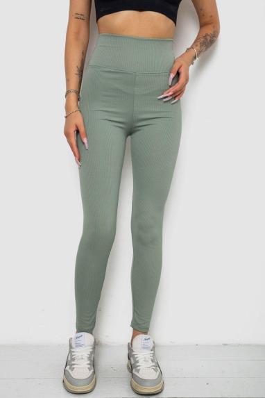 Лосини однотонні в рубчик, колір оливковий, 238R606-1 XXL, 52, XXL