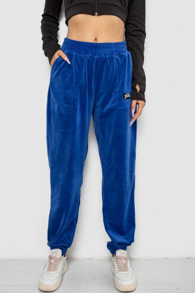 Спортивні штани жіночі велюрові, колір електрик, 238R58647-2 Ager, XXXL