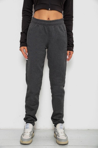 Спортивні штани жіночі на флісі, колір грифельний, 238R58641-2 XXL, 52, XXL
