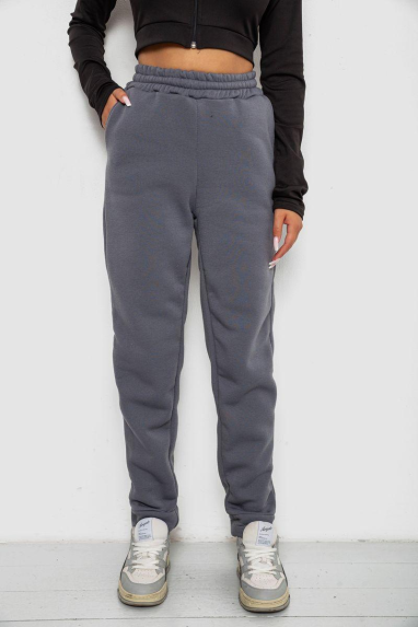 Спортивні штани жіночі на флісі, колір темно-сірий, 238R58641-1 XXL, 52, XXL