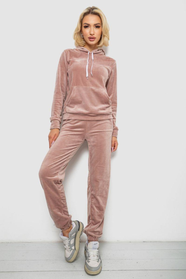 Спортивний костюм жіночий велюровий, колір бежевий, 238R58570 Ager, XL