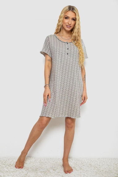 Нічна сорочка, колір сіро-бузковий, 238R58370-1 Ager, 7XL, 62, 7XL