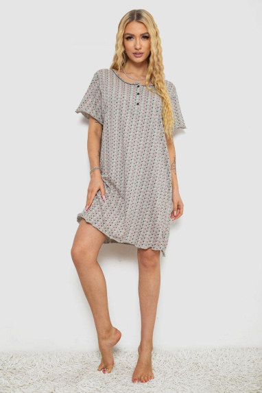 Нічна сорочка, колір сіро-рожевий, 238R58370-1 Ager, 6XL, 60, 6XL