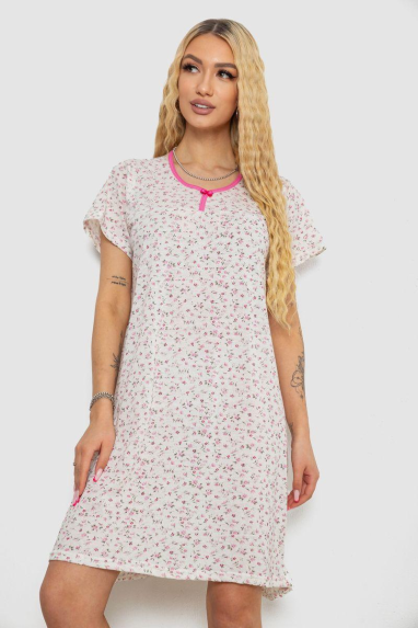 Нічна сорочка, колір біло-рожевий, 238R58367 XXXL, 54, XXXL