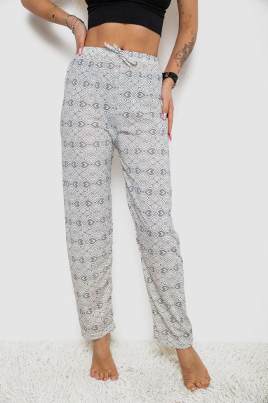 Штани жіночі домашні, колір молочно-сірий, 238R58220-1 Ager, XL, 50, XL