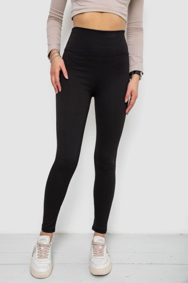 Лосини в рубчик, колір чорний, 238R58202 XXL, 52, XXL
