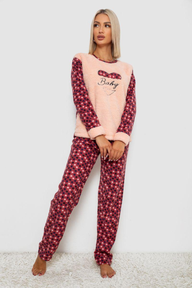 Піжама жіноча махра, колір персиковий, 238R58138 XL, 50, XL