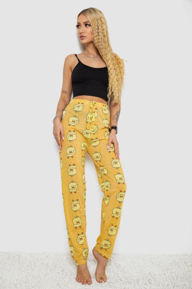 Штани жіночі домашні, колір жовтий, 238R58009 Ager, XXL, 52, XXL