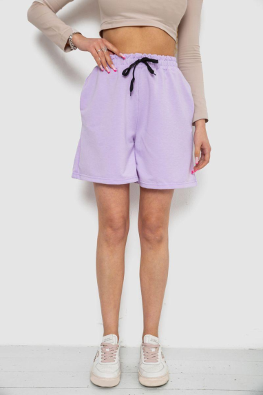 Шорти жіночі однотонні, колір світло-бузковий, 238R57907 Ager, XL, 50, XL