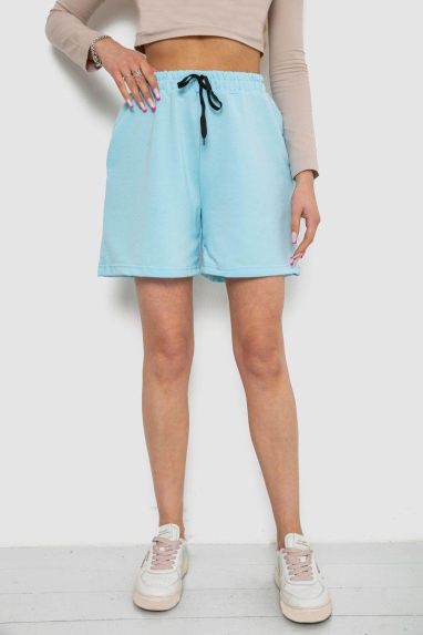 Шорти жіночі однотонні, колір блакитний, 238R57907 Ager, XXL, 52, XXL