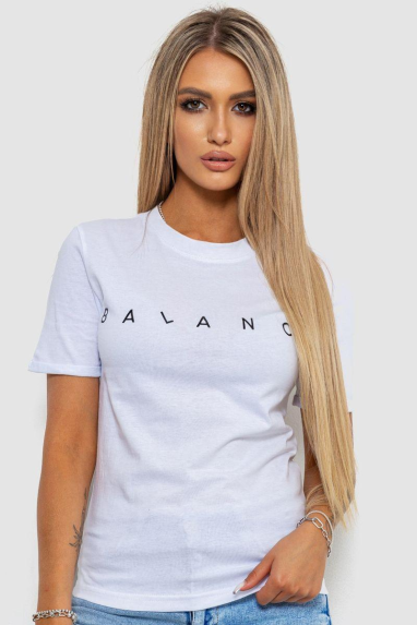 Футболка жіноча з принтом, колір білий, 238R57400 XXL, 52, XXL