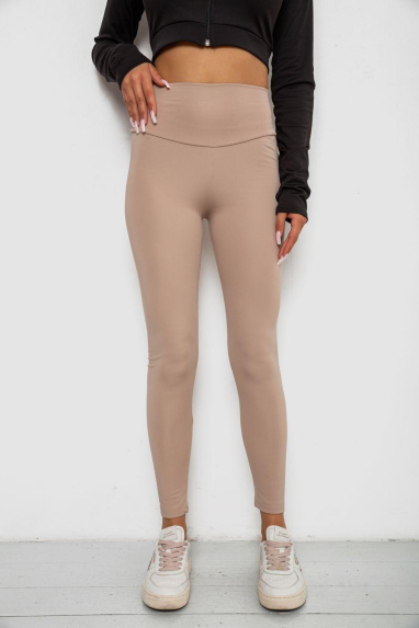 Лосини однотонні, колір бежевий, 238R57308 XL, 50, XL