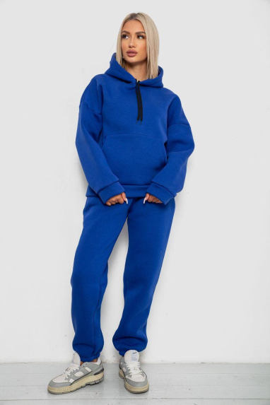Спортивний костюм жіночий на флісі, колір електрик, 238R5726 XXL, 52, XXL