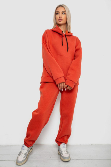 Спортивний костюм жіночий на флісі, колір теракотовий, 238R5726 XXXL, 54, XXXL