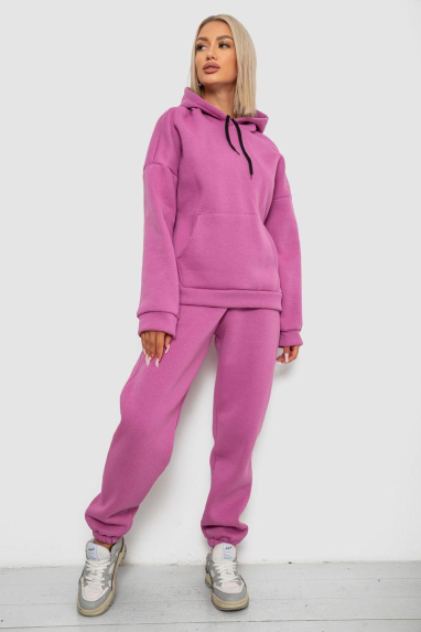 Спортивний костюм жіночий на флісі, колір темно-бузковий, 238R5726 XL, 50, XL