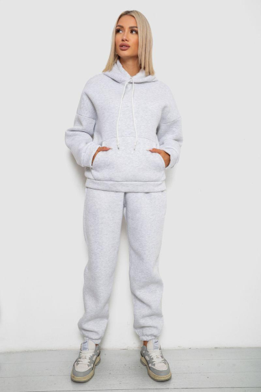 Спортивний костюм жіночий на флісі, колір світло-сірий, 238R5726 XL, 50, XL