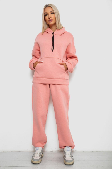 Спортивний костюм жіночий на флісі, колір персиковий, 238R5726 XL, 50, XL