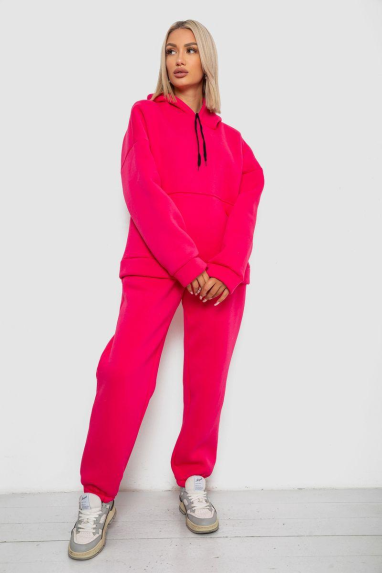Спортивний костюм жіночий на флісі, колір малиновий, 238R5726 XXL, 52, XXL