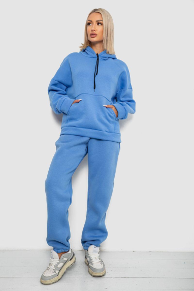 Спортивний костюм жіночий на флісі, колір джинс, 238R5726 XXXL, 54, XXXL
