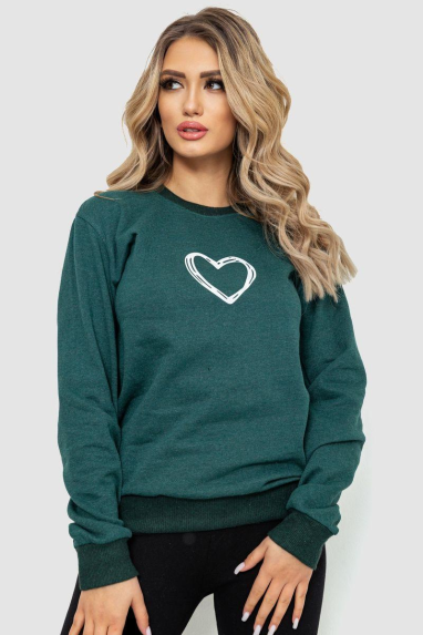 Світшот жіночий, колір темно-зелений, 238R57162 XXL