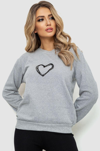 Світшот жіночий, колір світло-сірий, 238R57162 XXL