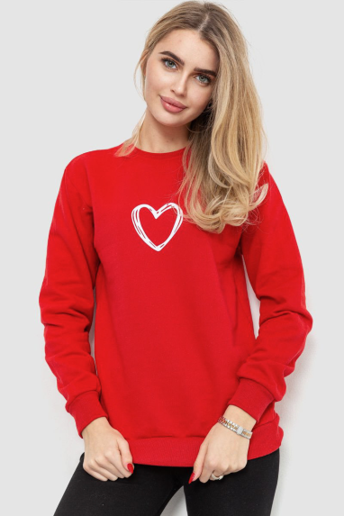 Світшот жіночий, колір червоний, 238R57162 50, XL