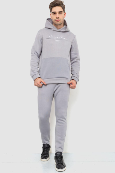 Спортивний костюм чоловічий на флісі, колір світло-сірий, 238R57160 XL, 50, XL