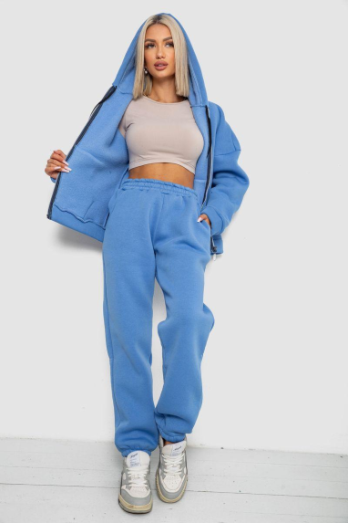 Спортивний костюм жіночий на флісі, колір джинс, 238R5715 XL, 50, XL