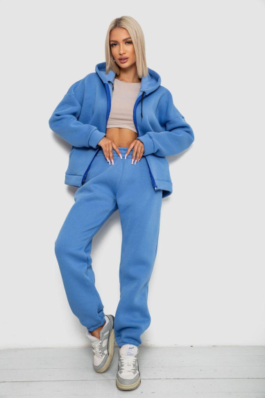 Спортивний костюм жіночий на флісі, колір джинс, 238R5715-1 XXL, 52, XXL