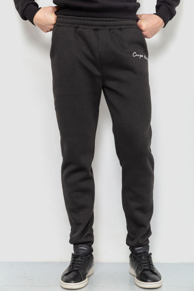 Спорт чоловічі штани на флісі, колір чорний, 238R56910 XL, 50, XL