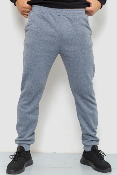 Спортивні чоловічі штани на флісі, колір світло-сірий, 238R56848 XXL, 52, XXL