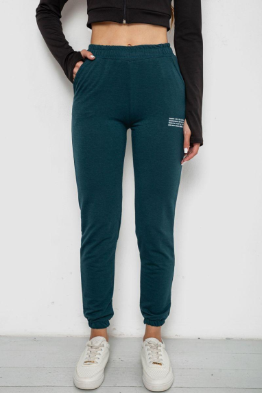Спортивні штани жіночі, колір зелений, 238R5052-1 Ager, XL, 50, XL